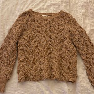 Cozy Tan Knit Sweater